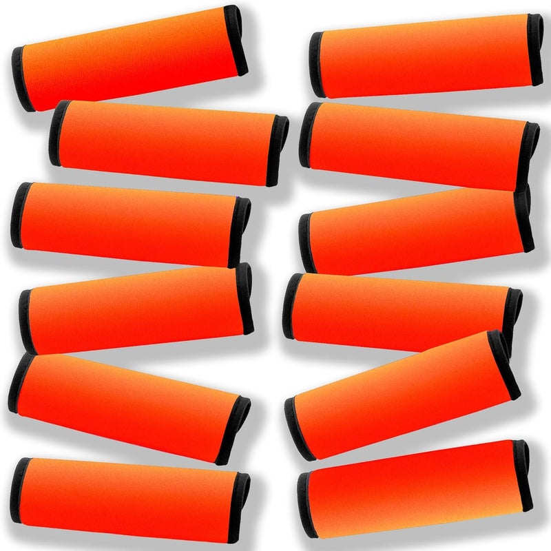 Gowraps Luggage Handle Wrap 12 Pack-Bulk Luggage Handle Wraps For Suitcases Neoprene Handle Wraps/Cover/Grips For Carry on/Bag/Car Travel Accessories For Luggage (Orange 4.0) - Image 1